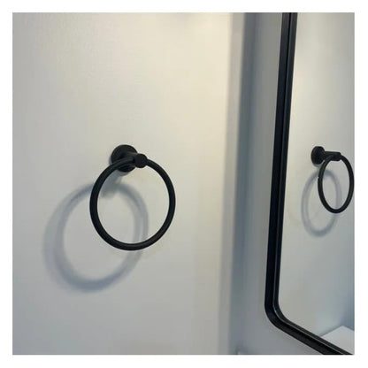 Matte Black Towel Ring | Hand Towel Holder for Bathroom Wall Mounted, Durable 304 Stainless Steel, Modern Style - color: Matte Black