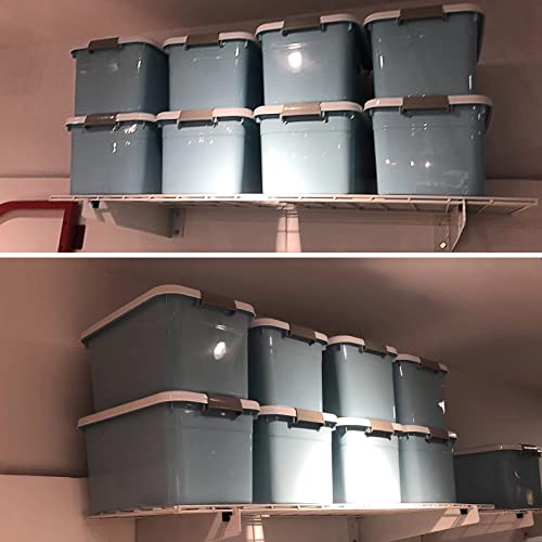 Wallmaster 2-Pack 15x45 Heavy Duty Garage Wall Shelving 45-inch-by-15-inch Wall Mount Garage Storage Rack Floating Shelves Max Load 400lb White - color: White