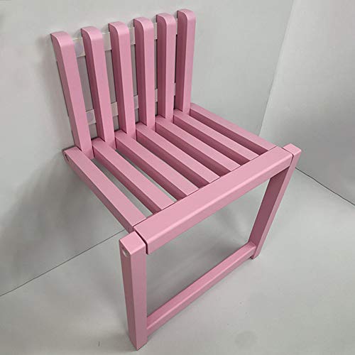 Folding Chair Wall-Mounted Invisible Shoe-Changing Stool Made of Solid Wood Wall Seat Folding with Support Legs Saving Space Suitable for Various Occasions Pink - color: Pink