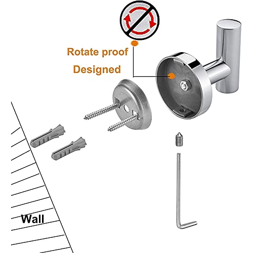 Nolimas Towel Coat Hook Polished Chrome, SUS304 Stainless Steel Bathroom Clothes Cabinet Closet Sponges Robe Hook Wall Mounted Round Kitchen Heavy Duty Door Hanger 4 Packs - color: 4pcs Polished Chrome