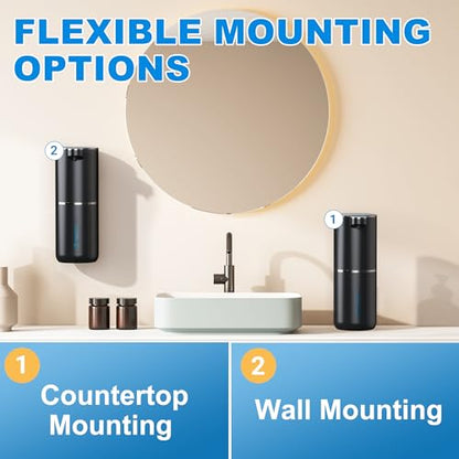 Touchless Automatic Soap Dispenser - 1200mAh Rechargeable | Liquid Soap Dispenser Wall Mount, 4 Adjustable Dispensing Levels for Kitchen & Bathroom