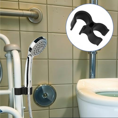 2 PCS Shower Head Holder for Shower Chair, Universal Bath Seat Shower Bracket Attachment for Transfer Bench, Tub Stool, Elderly Disabled Users, Universal Fit - color: Black