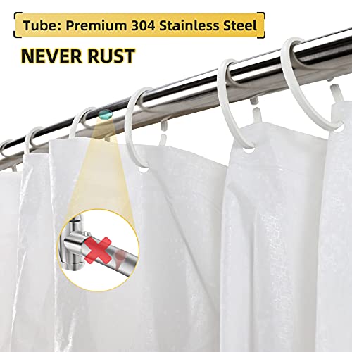 Curved Shower Curtain Rod, 42-72 inches (2-Pack) Extra Wide Round Shower Curtain Rod Adjustable, Rust Proof Curved Shower Rod for Bathroom, Premium Stainless Steel, Need to Drill Silver - color: Silver, size: 42-72 inches (2-Pack)