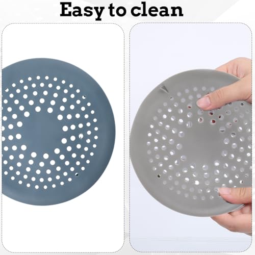 4 Packs Round Hair Drain Catcher, Drain Cover with Suction Cups, Durable Shower Drain Hair Catcher for Bathroom, Bathtub, Kitchen, Easy to Clean