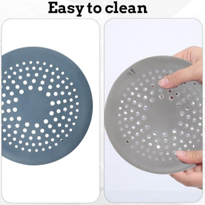 4 Packs Round Hair Drain Catcher, Drain Cover with Suction Cups, Durable Shower Drain Hair Catcher for Bathroom, Bathtub, Kitchen, Easy to Clean