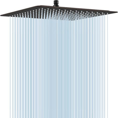 Midanya Square Rain Shower Head,High Pressure,Oil Rubbed Bronze 16 Inch | 360°Swivel,Ceiling or Wall Mount,Waterfall Full Body Coverage,Bathroom Remodel,Stainless Steel Large Rainfall Shower Head - color: Bronze, size: 16 Inch