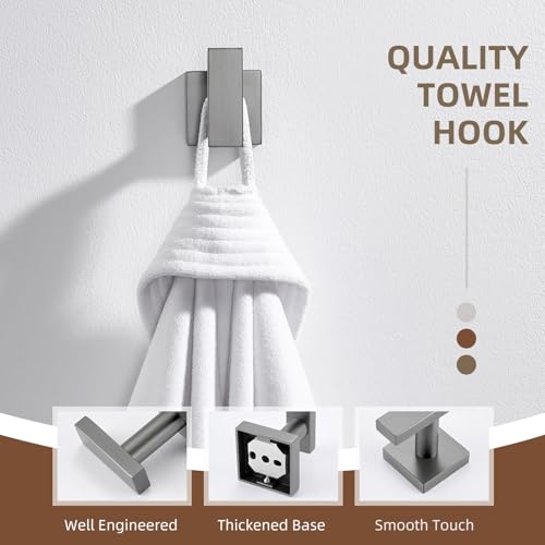 Angle Simple Gunmetal Gray Bathroom Towel Hook, Coat Robe Clothes Wall Hook | SUS304 Stainless Steel, Bathrobe Holder for Hat Dog Leash Bag Key, Kitchen Shower Hand Towel Hanger, Screw Wall Mount - color: Gunmetal Gray