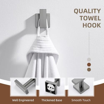 Angle Simple Gunmetal Gray Bathroom Towel Hook, Coat Robe Clothes Wall Hook | SUS304 Stainless Steel, Bathrobe Holder for Hat Dog Leash Bag Key, Kitchen Shower Hand Towel Hanger, Screw Wall Mount - color: Gunmetal Gray