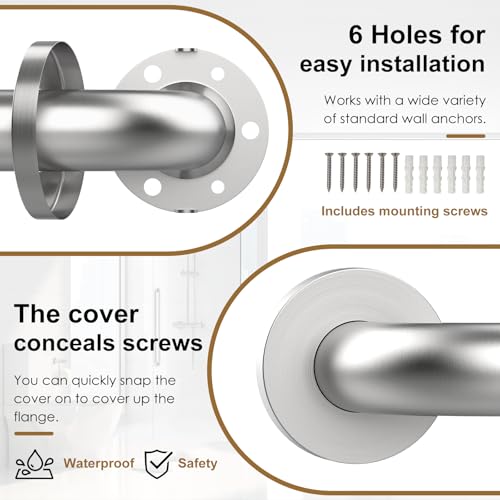 Grab Bar Bundle for Commercial Residential Restrooms - ADA Compliance - 304 Silver Stainless Steel -1.5" Diameter - 18", 36", 42" - Pack of 3 - color: Silver