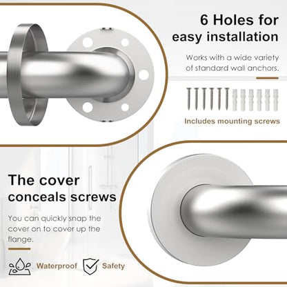 Grab Bar Bundle for Commercial Residential Restrooms - ADA Compliance - 304 Silver Stainless Steel -1.5" Diameter - 18", 36", 42" - Pack of 3 - color: Silver