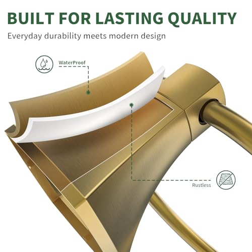 Hand Towel Holder for Bathroom Brushed Gold Towel Ring Stainless Steel and Zinc Alloy Towel Hanger Wall Mount for Bath, Kitchen - color: Brushed Gold