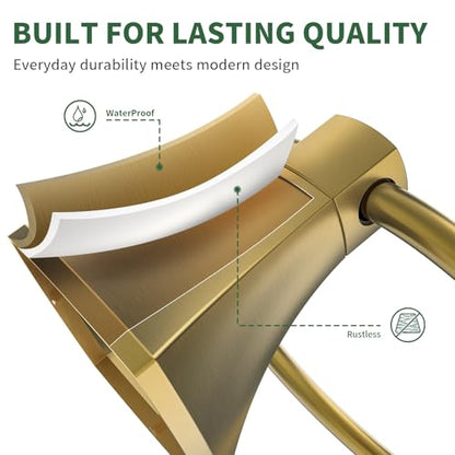 Hand Towel Holder for Bathroom Brushed Gold Towel Ring Stainless Steel and Zinc Alloy Towel Hanger Wall Mount for Bath, Kitchen - color: Brushed Gold