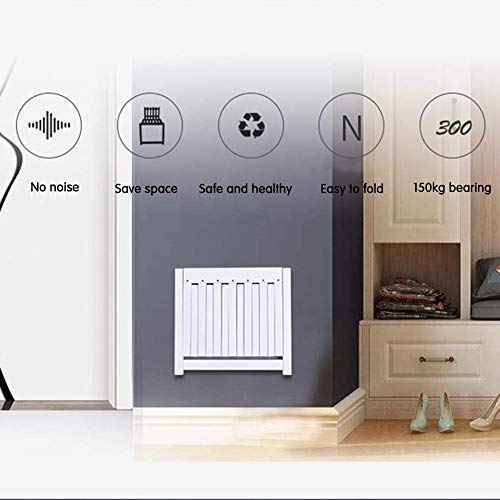 Folding Chair Wall-Mounted Invisible Shoe-Changing Stool Made of Solid Wood Wall Seat Folding with Support Legs Saving Space Suitable for Various Occasions White - color: White