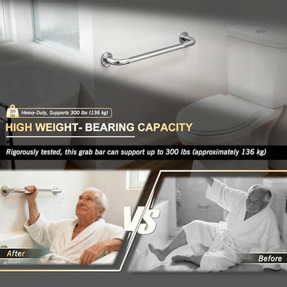 supregear Grab Bars for Bathtubs and Showers, Anti Slip Bathroom Grab Bars for Seniors, 304 Stainless Steel Safety Shower Handle, Toilet Handicap Elderly Assist Bathroom Wall Handle, 28 inch - size: 28 inch