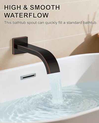 Oil Rubbed Bronze Shower System with Tub Spout, Wall Mounted Bathtub Faucet Set, 12" Rainfall Shower Head and Handheld Shower Combo, High Pressure Shower Fixtures Set with Rough-in Valve - color: Oil Rubbed Bronze, style: 12" Wall Mounted Shower System wi