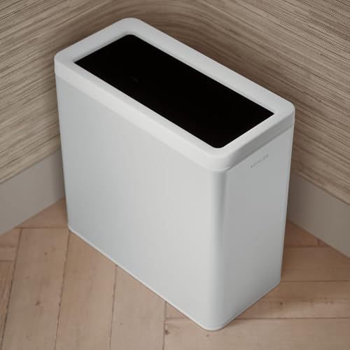 Kohler K-31313-STW 12-Liter Open-Top Trash Can, White Stainless Steel - color: White Stainless Steel, size: 3.1 Gallon - Open Top