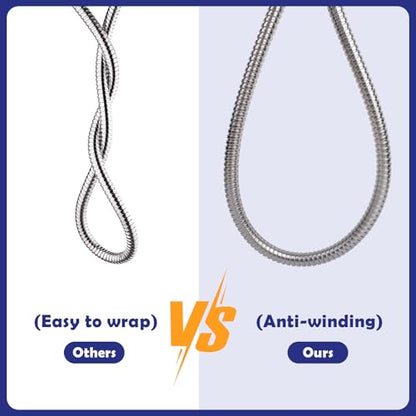 Shower Hose, 90 Inch Extra-Long Stainless Steel Handheld Stainless Steel Insert and Nut,Brushed Nickel Finish - color: Brushed Nickel, size: 90 Inches
