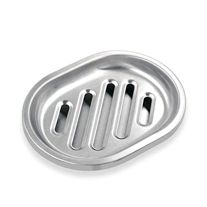 Stainless Steel Soap Dish, Large Double Layer Soap Holder Drip Tray | Metal Bar Soap Dish for Bathroom, Shower, Kitchen Sink Counter, Container for Sponges, Steel wool, Scrub brushes, Anti-Rust - color: Striped
