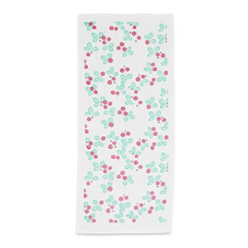 NOREN Japanese Hand Towel (Senshu Osaka Towel - Wild Strawberries) Cotton Towel/Made in Japan 100% Cotton/Quick Drying Absorbent Ultra Soft Thin/Japanese Pattern - color: Wild Strawberries, size: Hand Towel