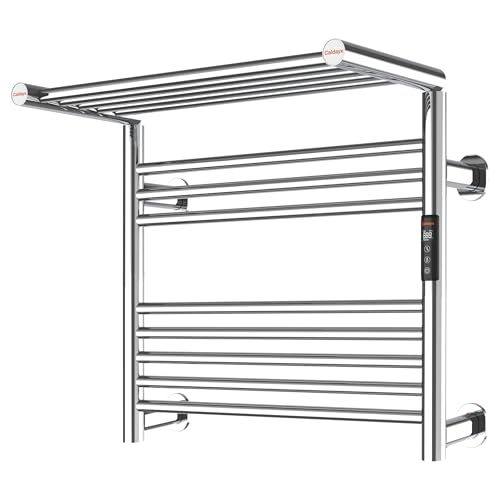 Heated Towel Rack Foldable Smart Dual-Zone APP No-Drill Chrome CA3 - color: Chrome, size: Ultra-13Bar H27.56 x W21.65