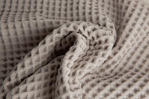 Waffle Cotton Bath Towels-100% Turkish Cotton, Quick Dry, Ultra Soft, Premium Absorbent, Weave Design, Fast Drying-2 Pieces Bath Towel Set (1 Large Bath Towel and 1 Hand Towel) (Beige) - color: Beige