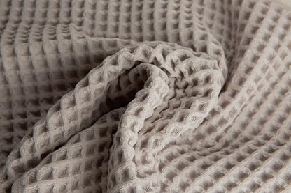 Waffle Cotton Bath Towels-100% Turkish Cotton, Quick Dry, Ultra Soft, Premium Absorbent, Weave Design, Fast Drying-2 Pieces Bath Towel Set (1 Large Bath Towel and 1 Hand Towel) (Beige) - color: Beige