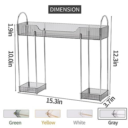 YCIA&DONE Bathroom Countertop Organizer Over The Faucet, Narrow Counter Organizers Above Sink, Table Mounted Faucet Over Sink Shelf for Kitchen, Toilet, Laundry(Smoky Gray) - color: Smoky Gray