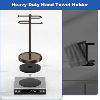 Hand Towel Holder, 304 Stainless Steel Heavy Duty S Shape Hand Towel Stand Free Standing Towel Bar for Bathroom Kitchen Countertop - color: Bronze