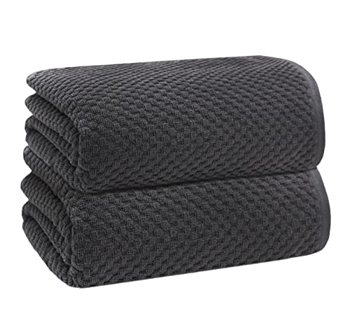 COTTON CRAFT Euro Spa Waffle Weave Bath Sheets - Set of 2 Grey Towel Sheets | Pure 100% Ringspun Cotton Oversized Luxurious Towel Set - Soft Plush Super Absorbent Low Lint Quick Dry - 35 x 70 inches - color: Grey, size: 2 Pack Bath Sheet