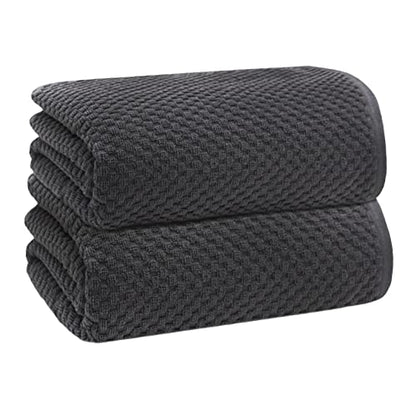 COTTON CRAFT Euro Spa Waffle Weave Bath Sheets - Set of 2 Grey Towel Sheets | Pure 100% Ringspun Cotton Oversized Luxurious Towel Set - Soft Plush Super Absorbent Low Lint Quick Dry - 35 x 70 inches - color: Grey, size: 2 Pack Bath Sheet