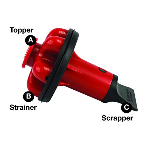 Danco 10761A Disposal Genie II Garbage Disposal Strainer and Stopper, Kitchen Sink Drain Splash Guard with Food Scraper, Red, 1-Pack - color: Red