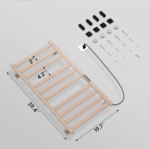 Towel Warmer,Stainless Steel Towel Warmer Rack for Bathroom -10 Bars Wall Mounted Towel Heater with Intelligent Touch Screen Timer, Hard Wired/Plug-in, Earth Tone
