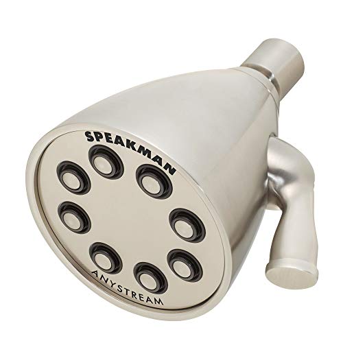 Speakman S-2251-BN Signature Icon Anystream High Pressure Adjustable Solid Brass Shower Head, Brushed Nickel - color: Brushed Nickel, size: 2.5 GPM