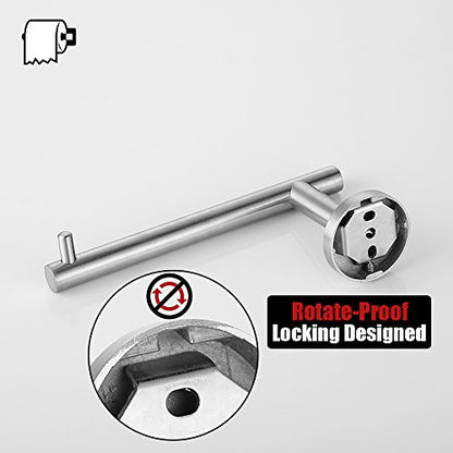 JQK Toilet Paper Holder, 5 Inch 304 Stainless Steel Thick 0.8mm Tissue Paper Dispenser for Bathroom, Hold Mega Rolls, Brushed Nickel Wall Mount, TPH100-BN - color: Brushed, size: Bar