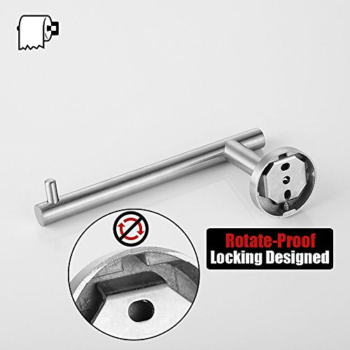 JQK Toilet Paper Holder, 5 Inch 304 Stainless Steel Tissue Paper Dispenser, Brushed Nickel Wall Mount 2 Pack, TPH100-BN-P2 - color: Brushed, size: Bar(2 Pack)