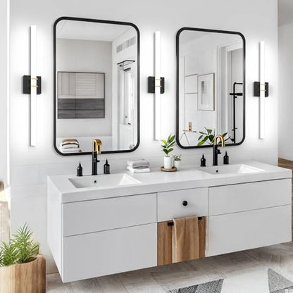 Modern Black and Brass Vanity Light Bar 32 Inch, 24W 5CCT Dimmable Bathroom Light Fixtures LED Wall Lighting Fixture - color: Black+Brass, size: 32 inch