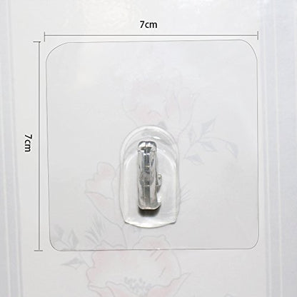 Hawsam 8PCS Clear Adhesive Sticky Wall Hooks,No Drilling Strong Waterproof Sticker Hanger for Kitchen, Shower and Bathroom 20kg/44lb. (Max Loading) | No Drilling Strong Adhesive Waterproof Design Clear Hooks Set for Kitchen,Shower and Bathroom 20kg/44lb