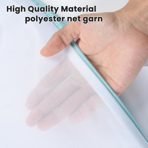 OTraki 12x16 Inch Mesh Laundry Bag 2 Pack Small Lingerie Bags with Handle and Zipper Fine Mesh Bags Delicate Washable Laundry for Home Colleage Travel Don't Drying, Melting 140-176℉, White | Fine Mesh Bags with Zipper Delicate Washable Laundry for Home Co