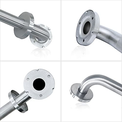 18 Inch Knurled Shower Grab Bar, Brushed Nickel, 2 Pack | 304 Stainless Steel, ADA 500lbs Support, Non-Slip Knurled Grip, Concealed Screws, Rustproof Handrail - color: Brushed Nickel Knurled, size: 18 Inch (Pack of 2)