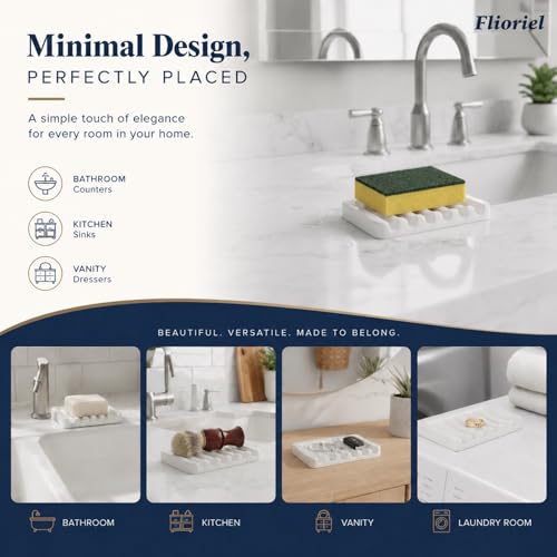 Ceramic Soap Dish Self Draining Soap Holder Bathroom Sink | White Porcelain Soap Tray Self Draining Keeps Soap Dry Anti Slip Silicone Pads Easy Clean Modern Minimalist Bathroom Shower - color: 01.white