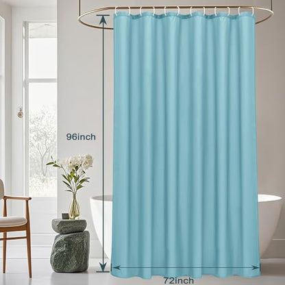 AooHome 72x96 inch Fabric Shower Curtain Liner, Waterproof Extra Long Bathroom Curtain for Hotel with Hooks, Weighted Hem, Blue - color: Blue, size: 72"W x 96"L (Pack of 1)