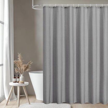 Waterproof Fabric Shower Curtain,No Liner Needed,72x72,Grey | 2-in-1 Design,Linen Textured,100% Waterproof TPU-Laminated Backing,Magnetic Weighted,Machine Washable,For Bathroom,Hotel - color: Grey, size: 72"W x 72"L (Pack of 1)