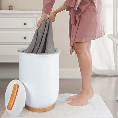 Towel Warmer Bucket for Bathroom - 20L Large Capacity Luxury Towel Warmer with 1-Minute Rapid Heating, 360° Even Heat, Portable Electric Hot Towel Dispenser for Spa, Salon, Home, Estheticians, White