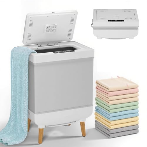 TrailBlaze Collapsible 35L Towel Warmer & Dryer Bucket for Bathroom - Dual Heating & Drying Modes, LED Display, Timer, Auto Shut-Off, Portable for Home, Spa, Travel - E2512 Silver Paste Cloth - color: Gray, size: 35L
