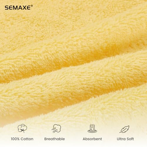 4-Pack Yellow Cotton Hand Towels for Bathroom with Hanging Loops | Sink-side towels for drying hands and face, ideal for bathrooms, guest baths, powder rooms, OEKO-TEX certified, easy care - color: A01: Yellow