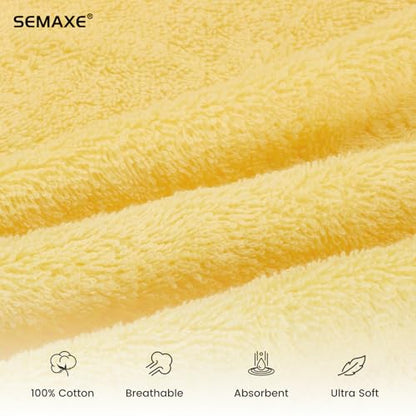 4-Pack Yellow Cotton Hand Towels for Bathroom with Hanging Loops | Sink-side towels for drying hands and face, ideal for bathrooms, guest baths, powder rooms, OEKO-TEX certified, easy care - color: A01: Yellow