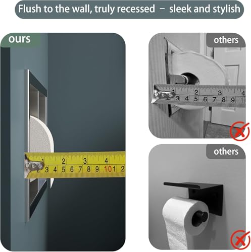 Neodrain 304 Stainless Steel Recessed in Wall Toilet Paper Holder | Rustproof,Durable construction, Space-saving, In-Wall toilet paper Holder for Bathroom & RV - color: Sliver, size: 6X6In