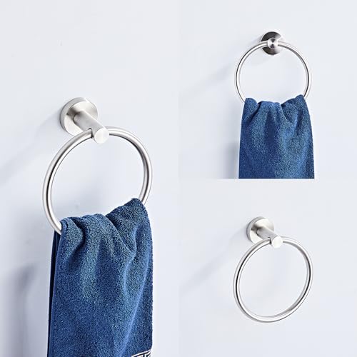 Brushed Nickel Bathroom Hardware Set 5 Piece with Towel Racks for Bathroom, SUS304 Stainless Steel Bath Towel Bar Set, 24 Inch Wall Mounted Accessories Kit… - color: Brushed Nickel
