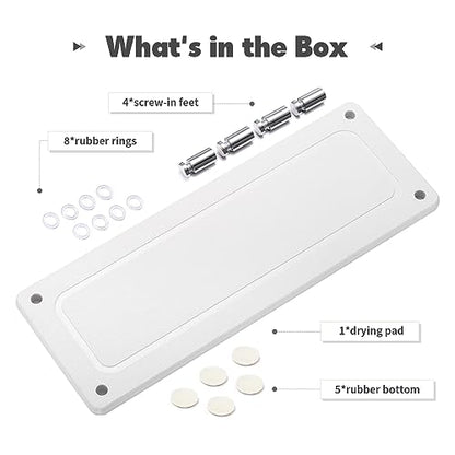 Kitchen Sink Caddy Diatomite Water Absorbing Stone Tray, White | Bathroom Countertop Organizer Faucet Drying Mat Coaster Soap Dish Sponge Dispenser Holder - color: White