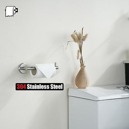 JQK Toilet Paper Holder, 5 Inch 304 Stainless Steel Tissue Paper Dispenser, Brushed Nickel Wall Mount 2 Pack, TPH100-BN-P2 - color: Brushed, size: Bar(2 Pack)